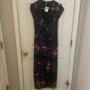 Floral Black and Purple Women's Dress